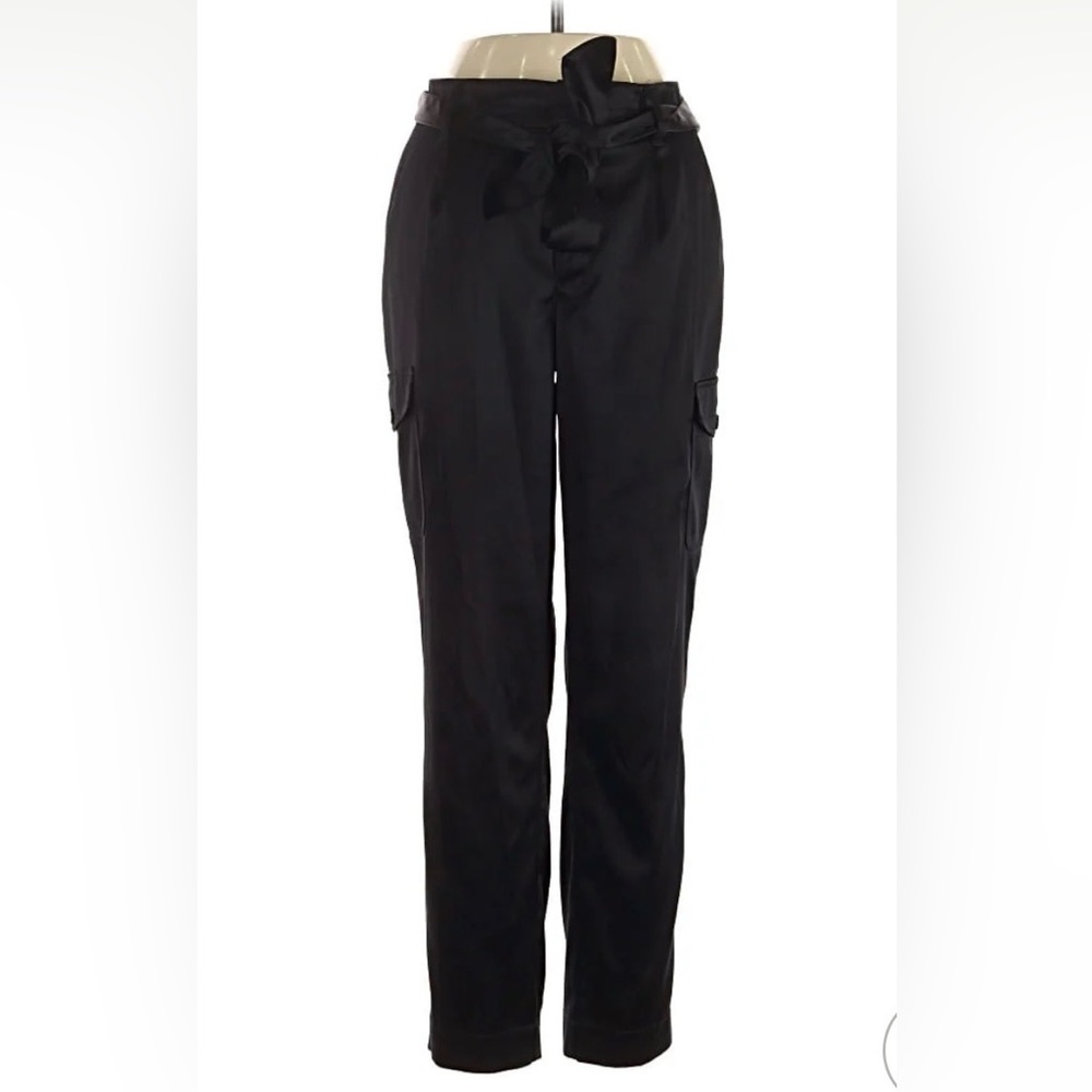 White House Black Market Black Cargo Joggers with Tie Waist
